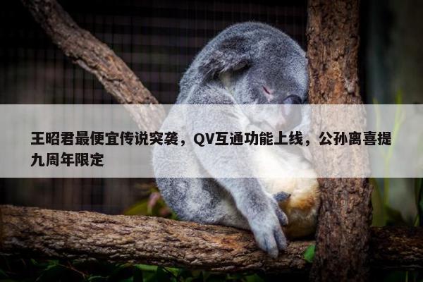 王昭君最便宜传说突袭，QV互通功能上线，公孙离喜提九周年限定