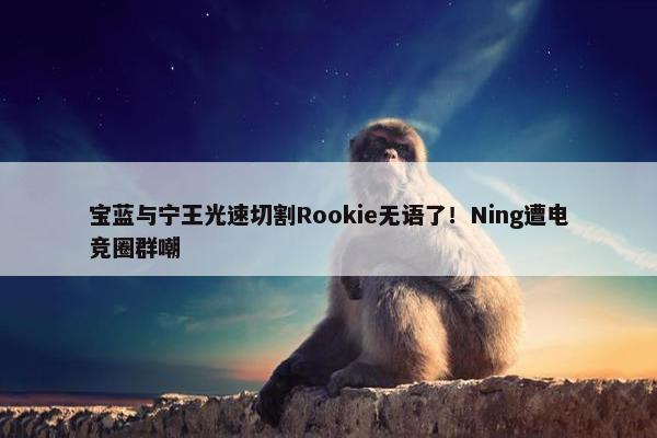 宝蓝与宁王光速切割Rookie无语了！Ning遭电竞圈群嘲