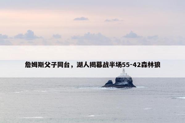 詹姆斯父子同台，湖人揭幕战半场55-42森林狼