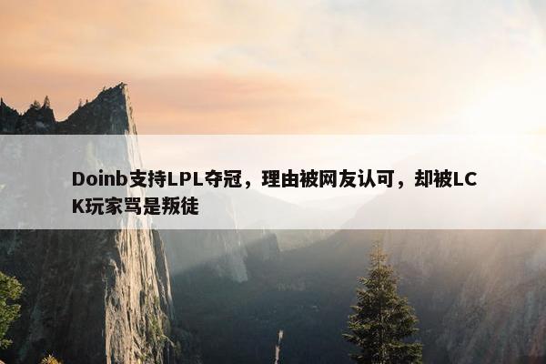 Doinb支持LPL夺冠，理由被网友认可，却被LCK玩家骂是叛徒