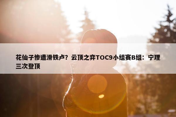 花仙子惨遭滑铁卢？云顶之弈TOC9小组赛B组：宁理三次登顶