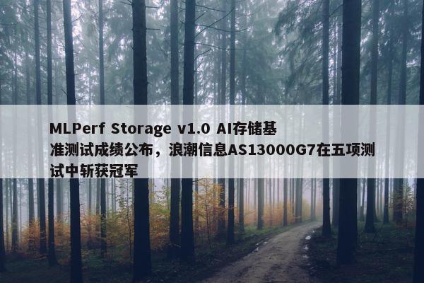 MLPerf Storage v1.0 AI存储基准测试成绩公布，浪潮信息AS13000G7在五项测试中斩获冠军