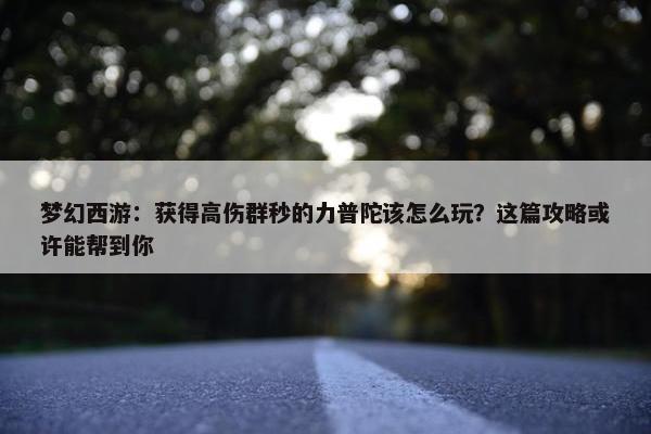 梦幻西游：获得高伤群秒的力普陀该怎么玩？这篇攻略或许能帮到你