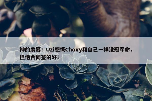 神的羡慕！Uzi感慨Chovy和自己一样没冠军命，但他合同签的好！