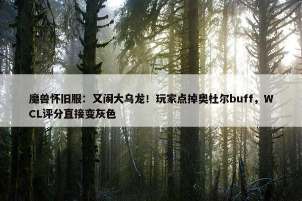 魔兽怀旧服：又闹大乌龙！玩家点掉奥杜尔buff，WCL评分直接变灰色