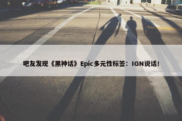 吧友发现《黑神话》Epic多元性标签：IGN说话！