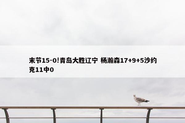 末节15-0!青岛大胜辽宁 杨瀚森17+9+5沙约克11中0