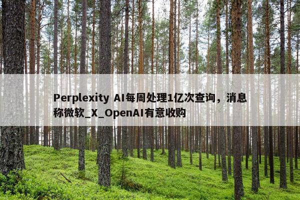 Perplexity AI每周处理1亿次查询，消息称微软_X_OpenAI有意收购