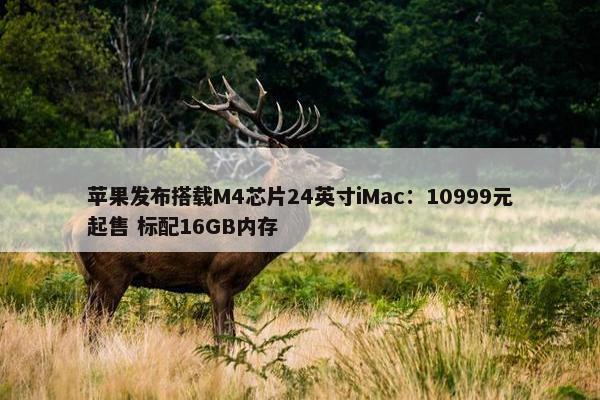 苹果发布搭载M4芯片24英寸iMac：10999元起售 标配16GB内存