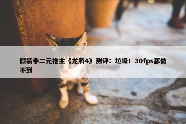 假装非二元推主《龙腾4》测评：垃圾！30fps都做不到