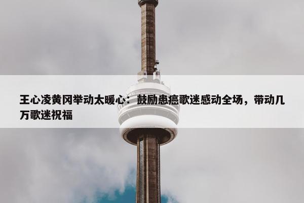 王心凌黄冈举动太暖心：鼓励患癌歌迷感动全场，带动几万歌迷祝福