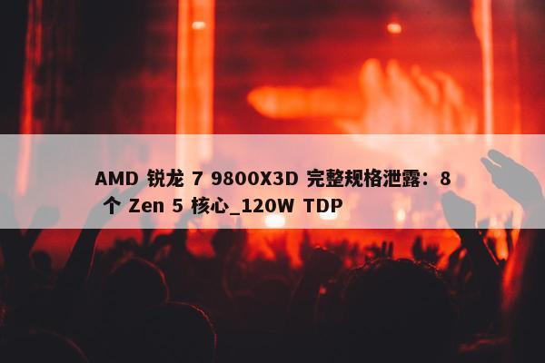 AMD 锐龙 7 9800X3D 完整规格泄露：8 个 Zen 5 核心_120W TDP