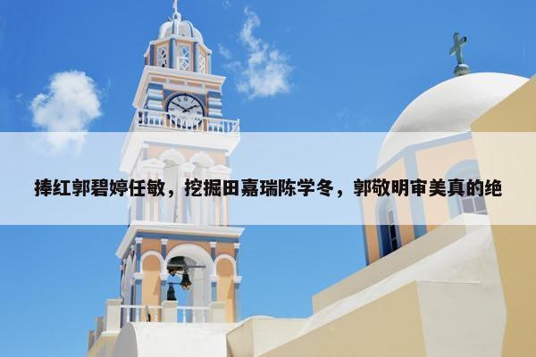 捧红郭碧婷任敏，挖掘田嘉瑞陈学冬，郭敬明审美真的绝