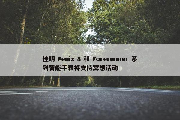 佳明 Fenix 8 和 Forerunner 系列智能手表将支持冥想活动