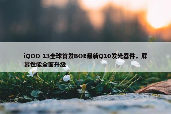 iQOO 13全球首发BOE最新Q10发光器件，屏幕性能全面升级