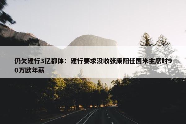 仍欠建行3亿都体：建行要求没收张康阳任国米主席时90万欧年薪