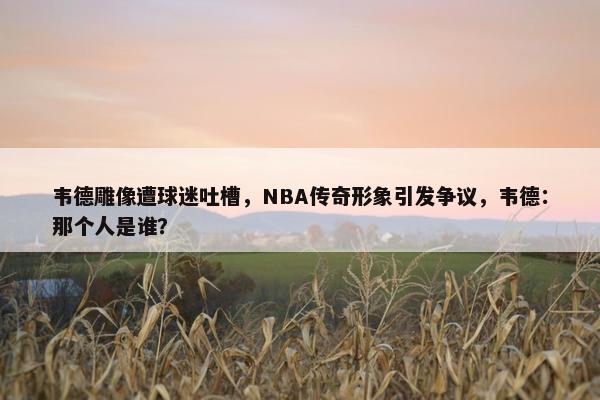 韦德雕像遭球迷吐槽，NBA传奇形象引发争议，韦德：那个人是谁？