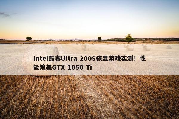 Intel酷睿Ultra 200S核显游戏实测！性能媲美GTX 1050 Ti