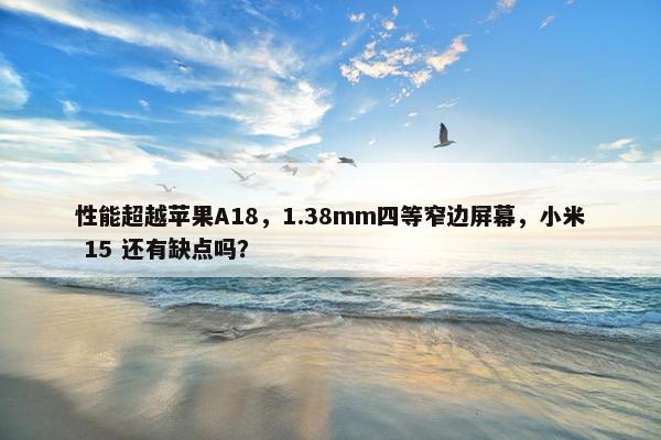 性能超越苹果A18，1.38mm四等窄边屏幕，小米 15 还有缺点吗？