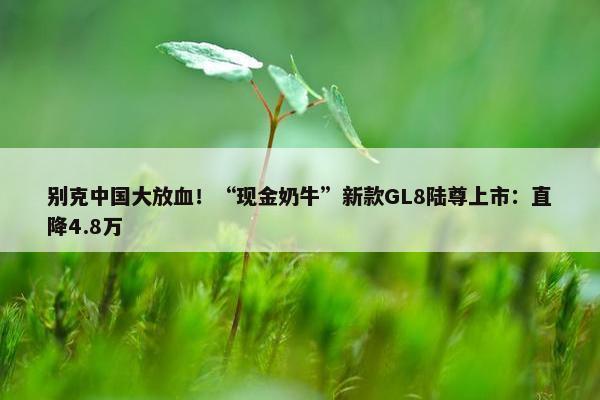 别克中国大放血！“现金奶牛”新款GL8陆尊上市：直降4.8万