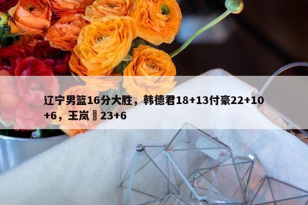 辽宁男篮16分大胜，韩德君18+13付豪22+10+6，王岚嵚23+6