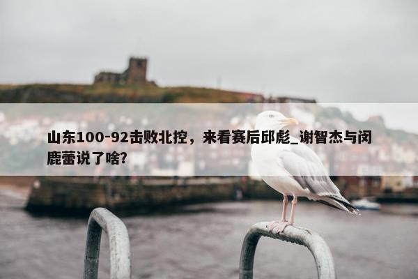 山东100-92击败北控，来看赛后邱彪_谢智杰与闵鹿蕾说了啥？