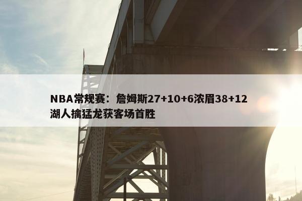 NBA常规赛：詹姆斯27+10+6浓眉38+12 湖人擒猛龙获客场首胜